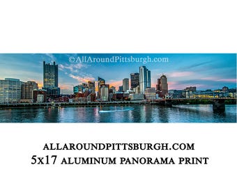 Skyline from Station Square Panorama View 2 - Metal Print - 5x17