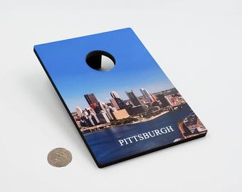 Mini-Cornhole Pittsburgh Skyline, Tabletop Cornhole