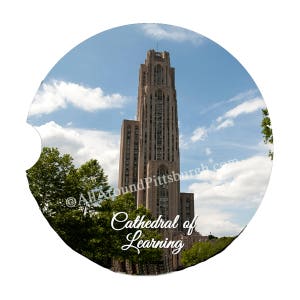 Pittsburgh Cathedral of Learning Car Coaster - sandstone