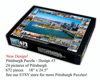 Pittsburgh Collage Puzzle - 672 pieces - Pittsburgh Jigsaw Puzzle - Pittsburgh Gift - Design #3 - Pittsburgh Incline