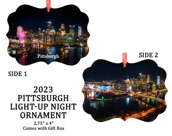 NEW!  2023 Pittsburgh Light-Up Night Ornament - Free Shipping on this item!