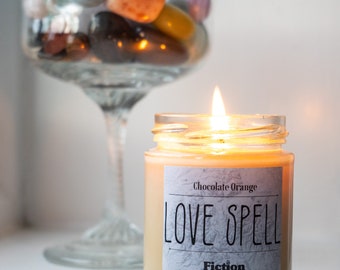 Love Spell | Valentines Day romance candle || Chocolate Orange scented vegan soy candle | 150g / 75g size | bookworm reader wax melt gift