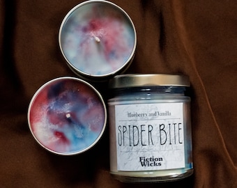 Spider Bite | Spider-Man inspired || Vanilla and blueberry scented vegan soy cruelty-free | gift for comic book marvel birthday gift