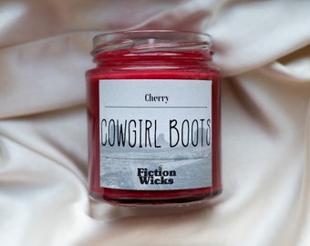 Cowgirl Boots | costal cowgirl/ cowboy inspired | Cherry fragrance candle wax melt | red home decor | vegan soy natural wax cruelty free