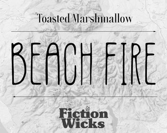 Beach Fire | Toasted Marshmallow scent | Spring and Summer limited edition candle | Surfer Hippy home decor gift | Vegan soy cruelty free