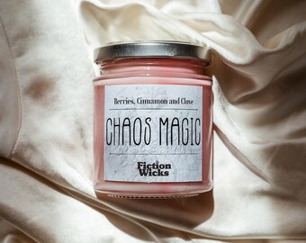 Chaos Magic | Wanda Maximoff inspired candle || red candle | Plum and cedar scent | Pinterest tiktok Home decor | Nerd bookworm gift