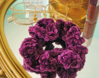 Majesty | Velvet Scrunchie | Velvet Scrunchies | Velvet Hair Tie | Crochet Hair Tie | Handmade Scrunchie | Crochet Velvet