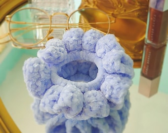 Periwinkle | Velvet Scrunchie | Velvet Scrunchies | Velvet Hair Tie | Crochet Hair Tie | Handmade Scrunchie | Crochet Velvet