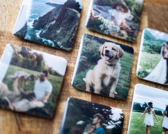 2x2" Customized Photo Fridge Magnets for couples, weddings, family, babies, pets - customizable gift