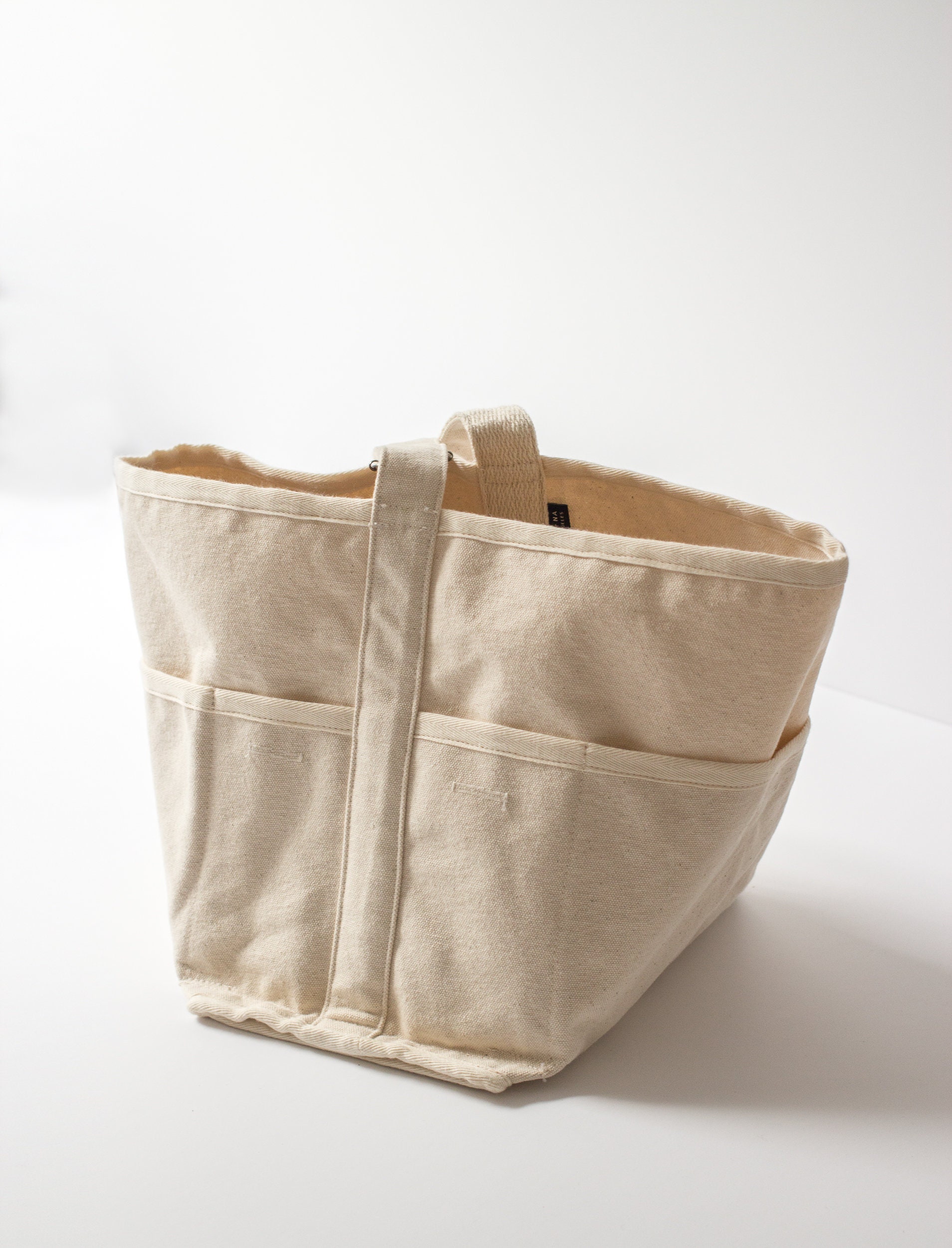 Reversible canvas bucket-style shoulder bag 6 Pockets | Etsy