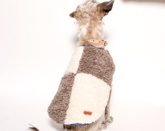 Premium Dog Reversible Patchwork Sherpa Jacket, Soft Cozy Winter Jacket, Winter Jacket Pancho Dog Luxury