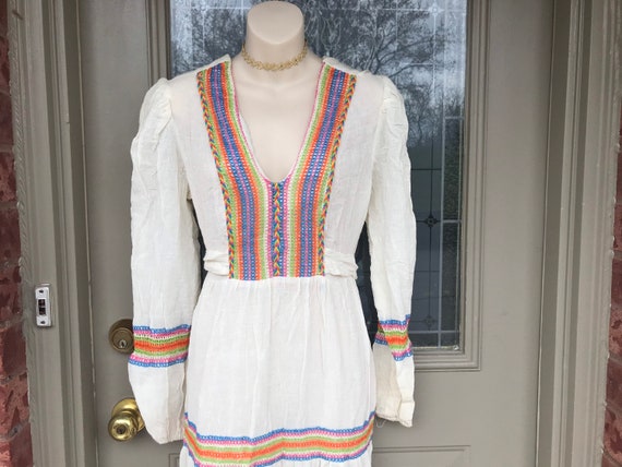 1960’s Boho Hippie Belted Maxi Dress