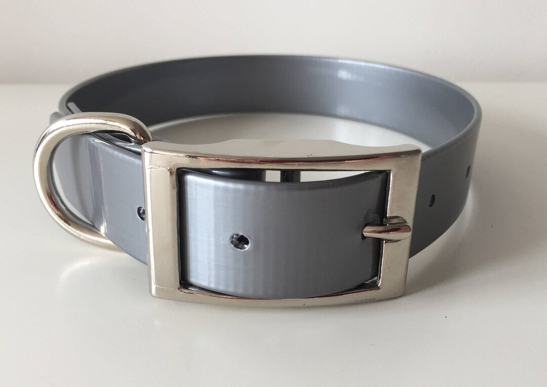 Shiny Silver Waterproof Smellproof Easy Clean Dog Collar Etsy