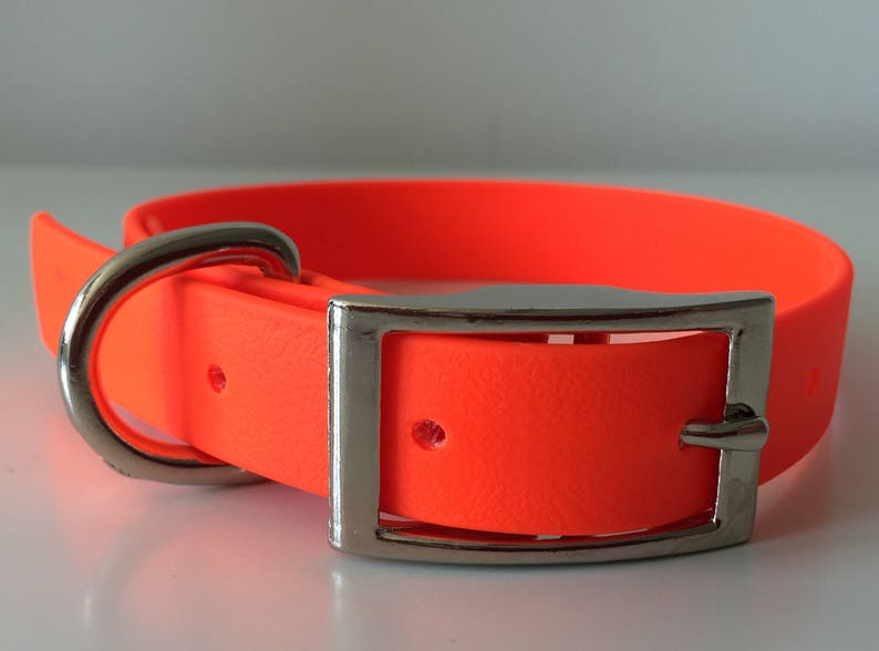 Bright Orange Waterproof Smellproof Easy Clean Dog Collar Etsy