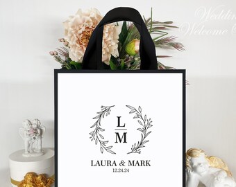 Monogram Wedding Welcome Bags: Elegant Personalized Favor Bags