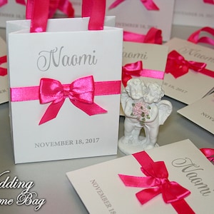Small Baby Shower Favor Bags w/ribbon and bow - Baby Shower Gift Bags - Newborn Girl Favor - Sweet Little bags for guest - Party Favor Bags