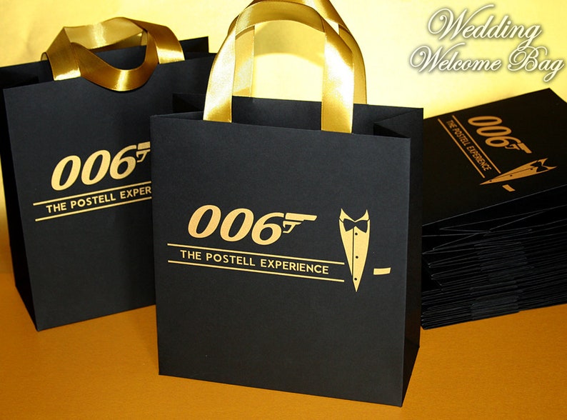 40 Black & Gold Custom Logo Gift Bags With Handles Promotional Etsy
