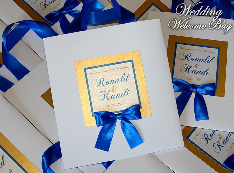 Beach Wedding Gift Bags With Ribbon Bow And Tag Elegant Etsy