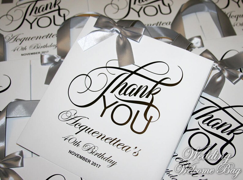 Thank You Gift Bags for Birthday Party With Satin Ribbon Etsy