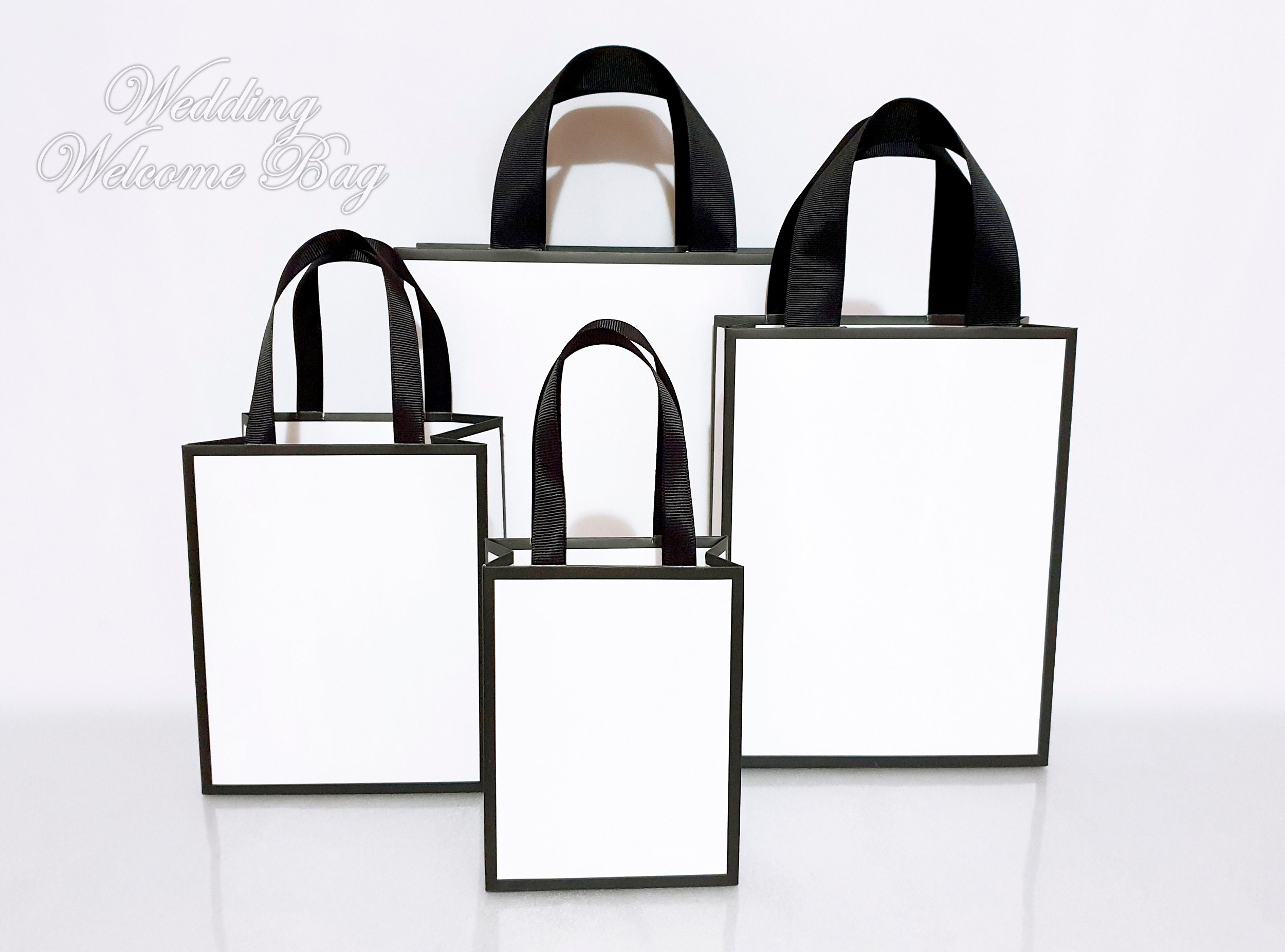 Black And White Gift Bag Simple Four finger Clothing Bag - Temu