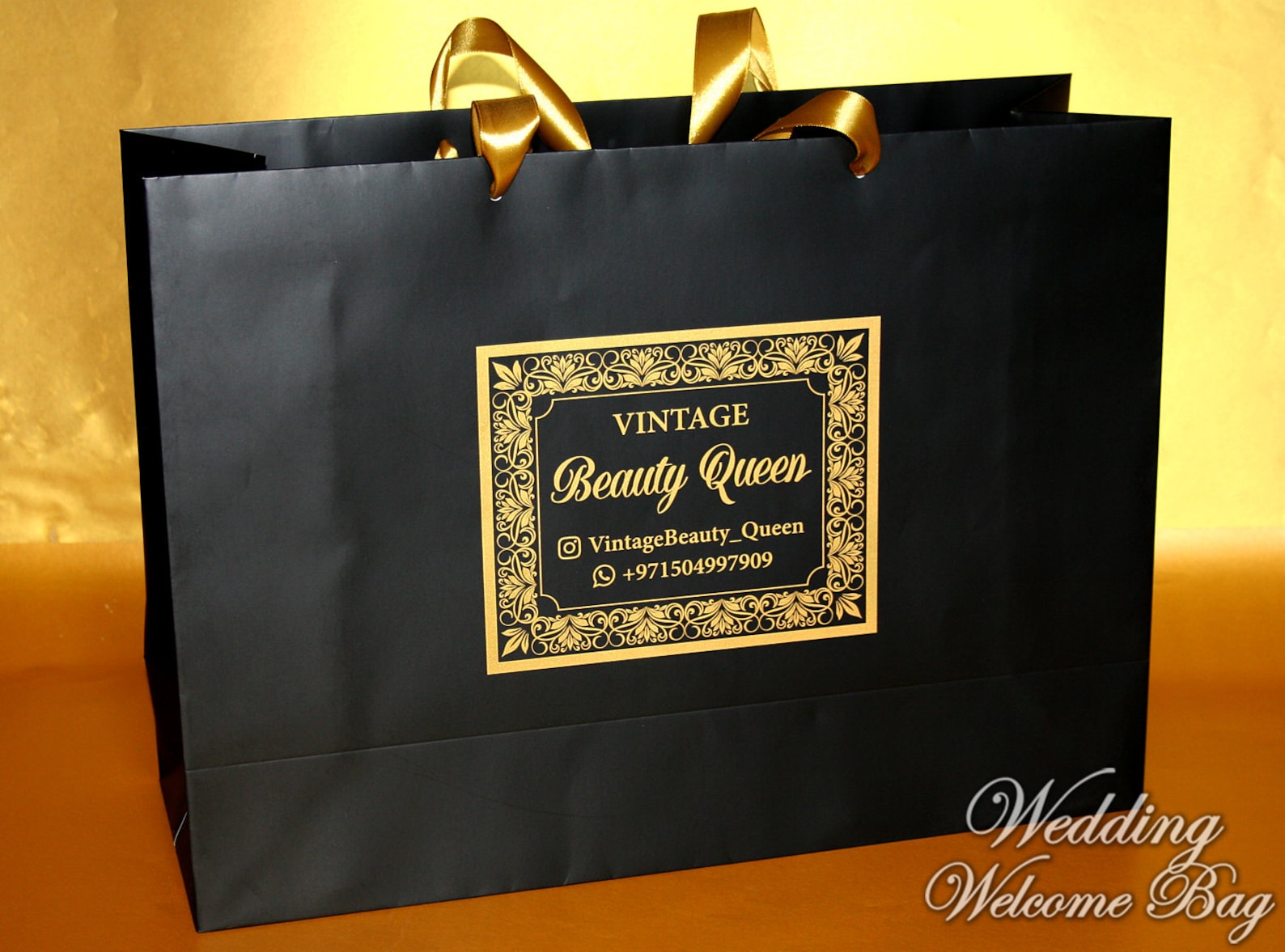 Extra Large Black & Gold Custom Logo Gift Bags Promotional Etsy