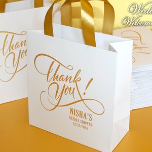 20 Bridal shower Thank You Gift Bags with ribbon and name, Custom Hotel bags, Out of Town Bags, Thank you gift bags for bridal shower guests