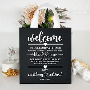 30 Welcome gift bags, Custom hotel bags, Paper hotel bags, Out of town bags, Navy blue wedding bags, Thank you gift bags for wedding guests