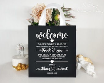 Personalized Navy Wedding Welcome Bags, Hotel Gift Bags