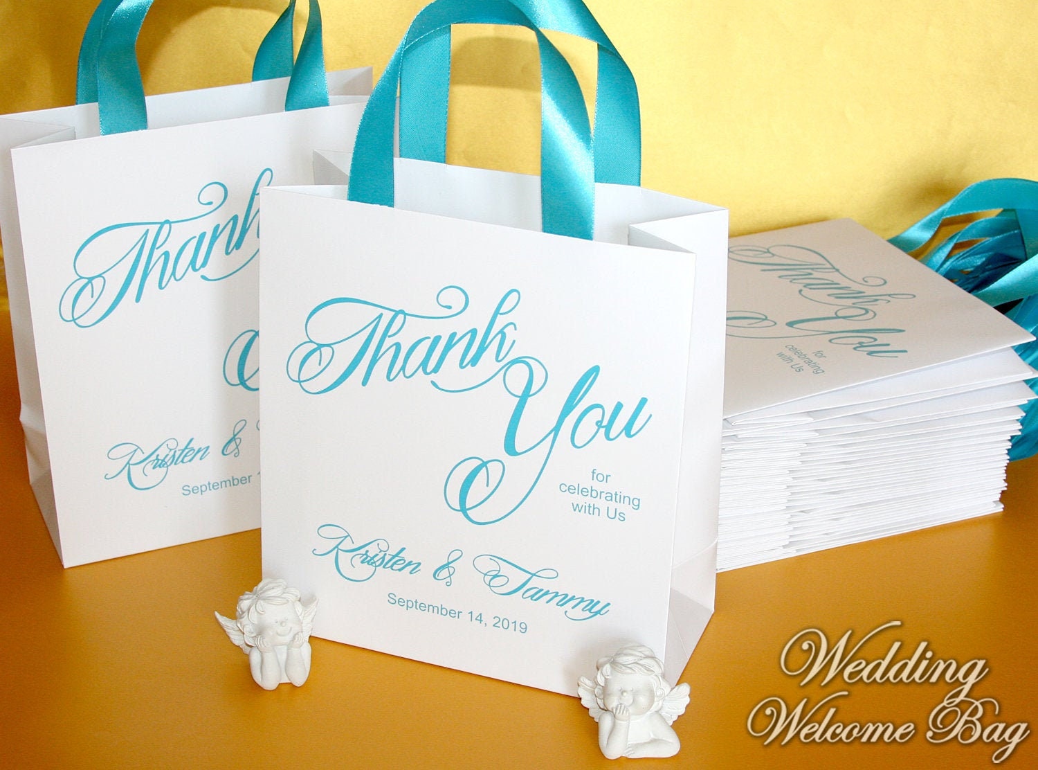 25 Thank you personalized paper bags Hotel favor bag Wedding Etsy