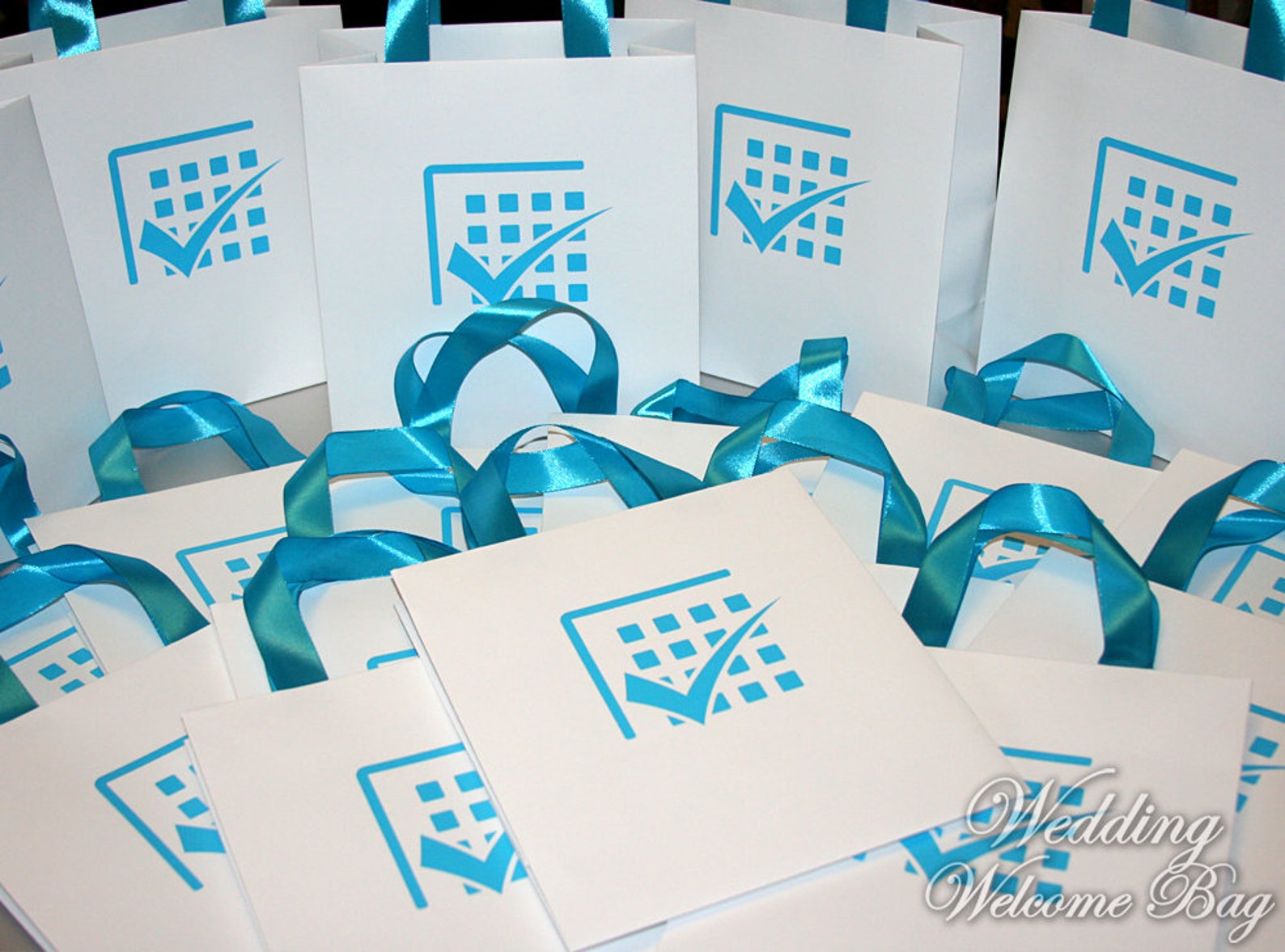 20 Custom Logo Gift bags with ribbon handles Promotional bags Etsy