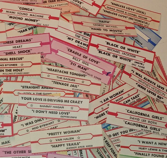 Vintage Jukebox Record Labels / Title Strips Mixed Lot of - Etsy