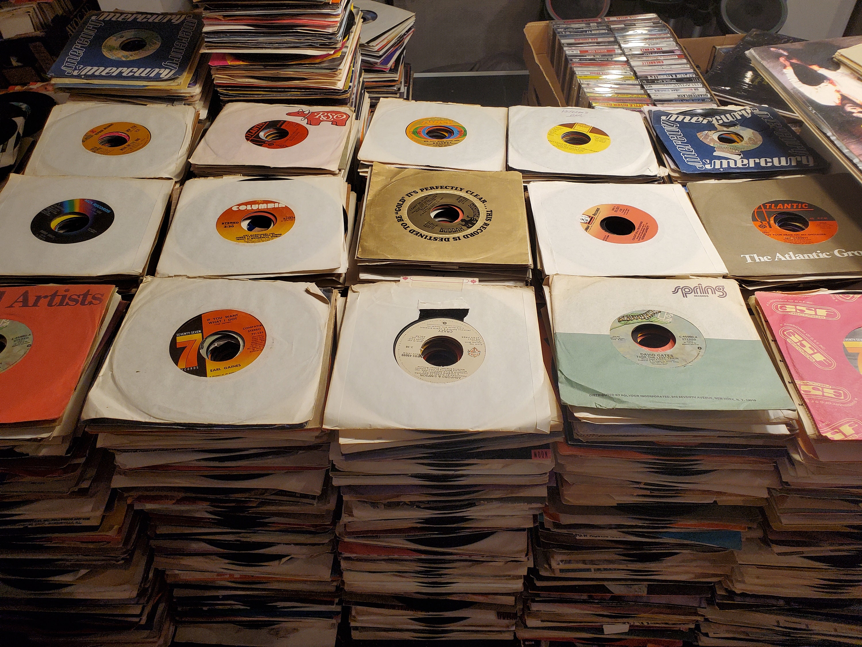 Wholesale Box Lot of 200 JUKEBOX 45rpm Records From 60's 70's 80's