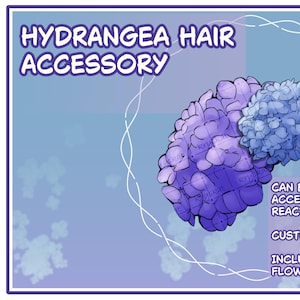 VTuber Hydrangea Hair Accessory, Customizable Streaming Asset