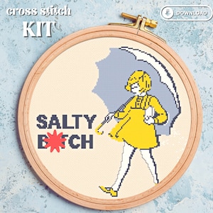 Salty B*tch cross stitch kit, pop culture, funny cross stitch, salt bae, subversive cross stitch