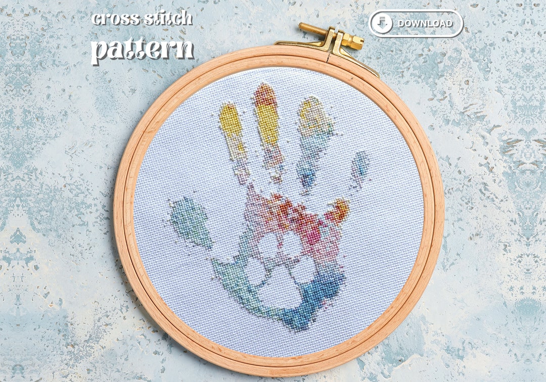 Paw Print Cross Stitch Pattern: Animal Rescue, Dog Lover (digital ...