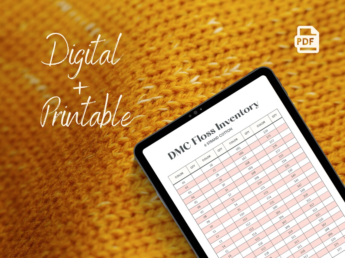 DMC Floss Inventory Chart: Peaches & Cream Colorway (PDF Download) - Etsy