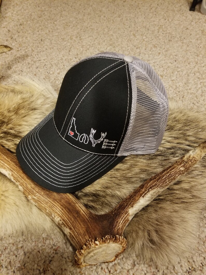 Archery Elk Idaho hunting black trucker hat cap Etsy