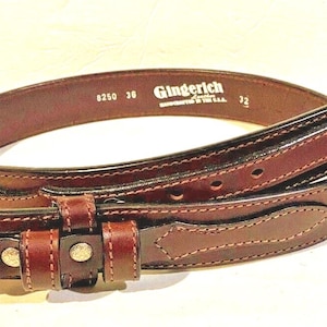 Men's Genuine Brown leather Ranger style belt Amish crafted in USA
