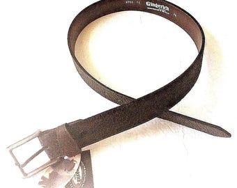Men's Genuine Black/Brown Bison leather belt Amish hand  crafted made in the USA