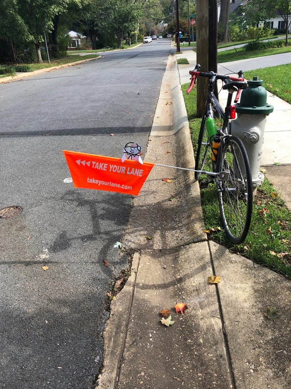 Take Your Lane Three-foot Adjustable Bike Safety Flag 