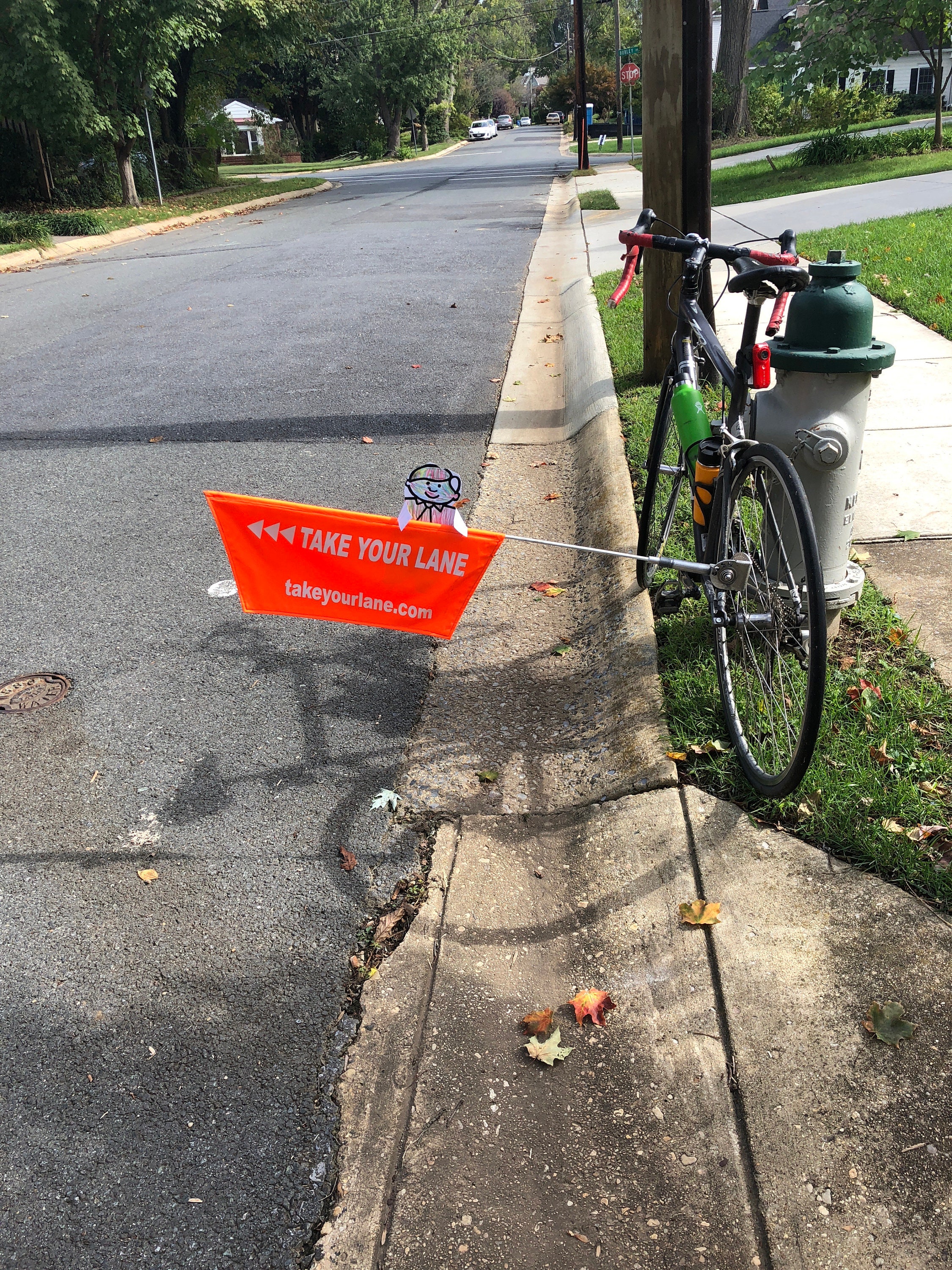 Take Your Lane Three foot Adjustable Bike Safety Flag Etsy