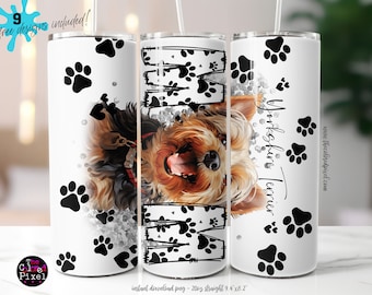 Yorkshire Terrier Dog PNG: 20oz Tumbler Sublimation Wrap (Digital Download)
