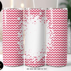 Valentine Chevron Tumbler Wrap png, Rosa, weiß, rot, Valentinstag Becher wickeln 20 Unzen Skinny Gerade, fügen Sie Ihren eigenen Namen png