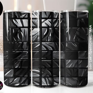 Schwarze Glasglasverpackung, 20 Unzen Sublimationsglas wickelt Nahtlos, Glasverpackung png, sofortiger Download, fügen Sie Ihren eigenen Namen oder Text hinzu 2 Designs
