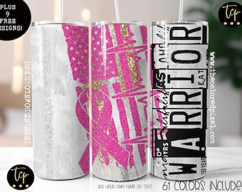 Awareness Warrior Tumbler Wrap PNG Bundle: Glitter Flag Glam Background (Digital Download)