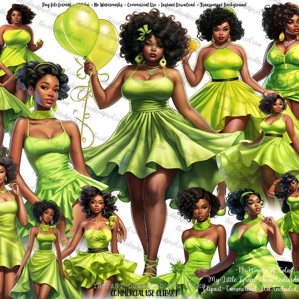 Black Woman clipart, sublimation download, Black girl clipart, Women of Color clipart, clipart for curvy girls, Bridesmaid clipart