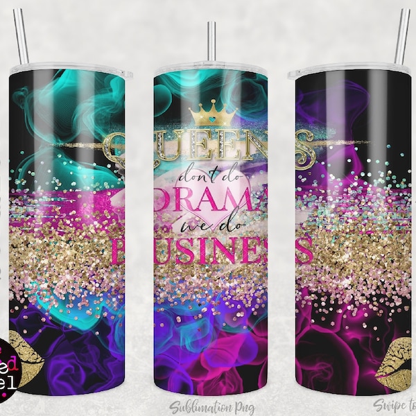 Queen Png, No Drama png, Tumbler Sublimation Wrap 20oz, PNG, Queen No drama Tumbler wrap, Multicolor 2 Designs, Seamless