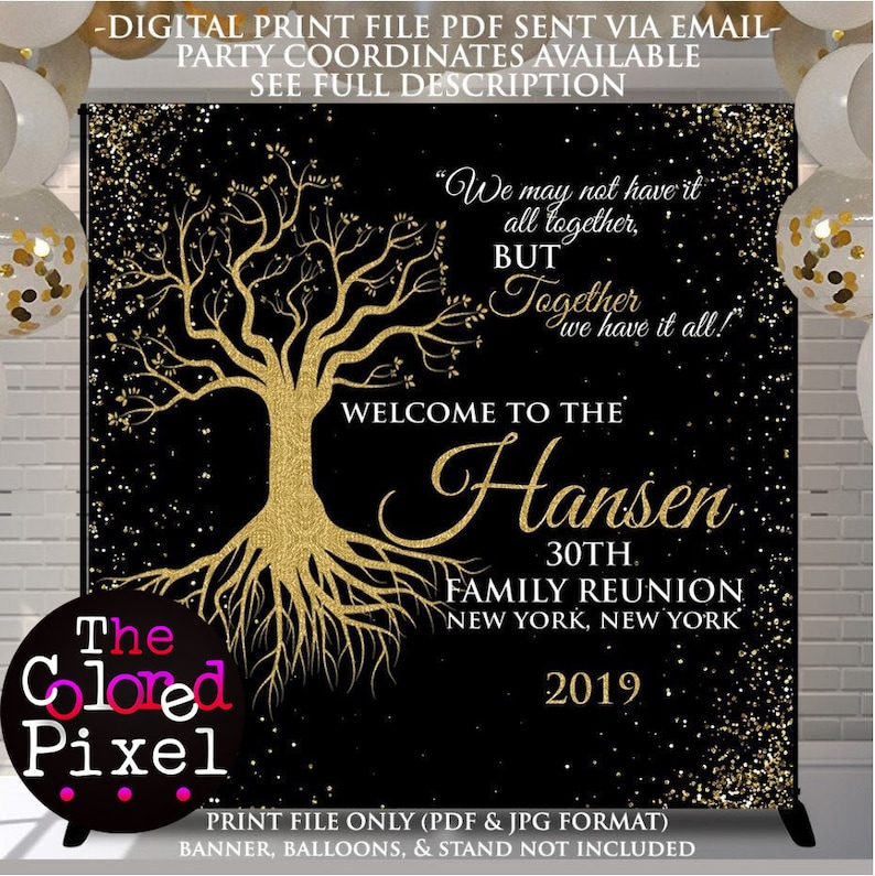 Family Reunion Tree Backdrop Personalized Family Backdrop | Etsy