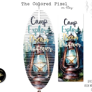 Camping Explorar Descubra o windspinner png, Sublimação do Windspinner png, Helix Oval Wind Spinner Sublimation png 11,5 "x4,25" png