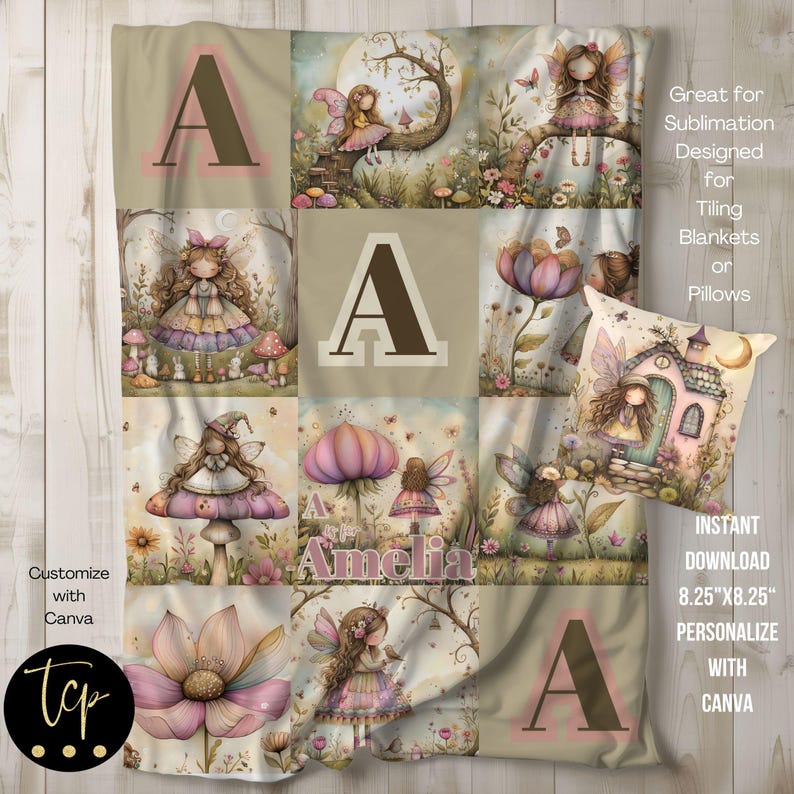 Fairies Baby Blanket Designs, Toddler Blanket Pillow, Sublimation